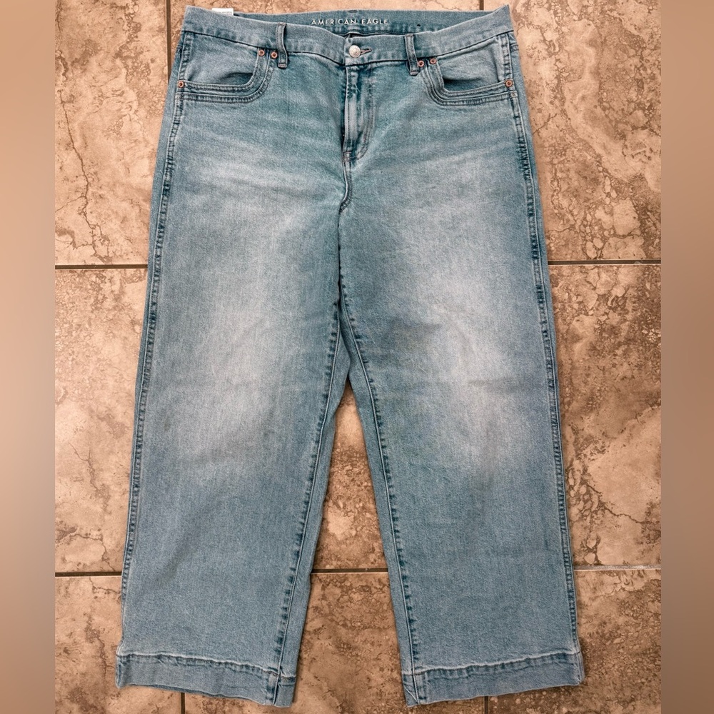 American Eagle Outfitters Women's Light Blue Flare Jeans